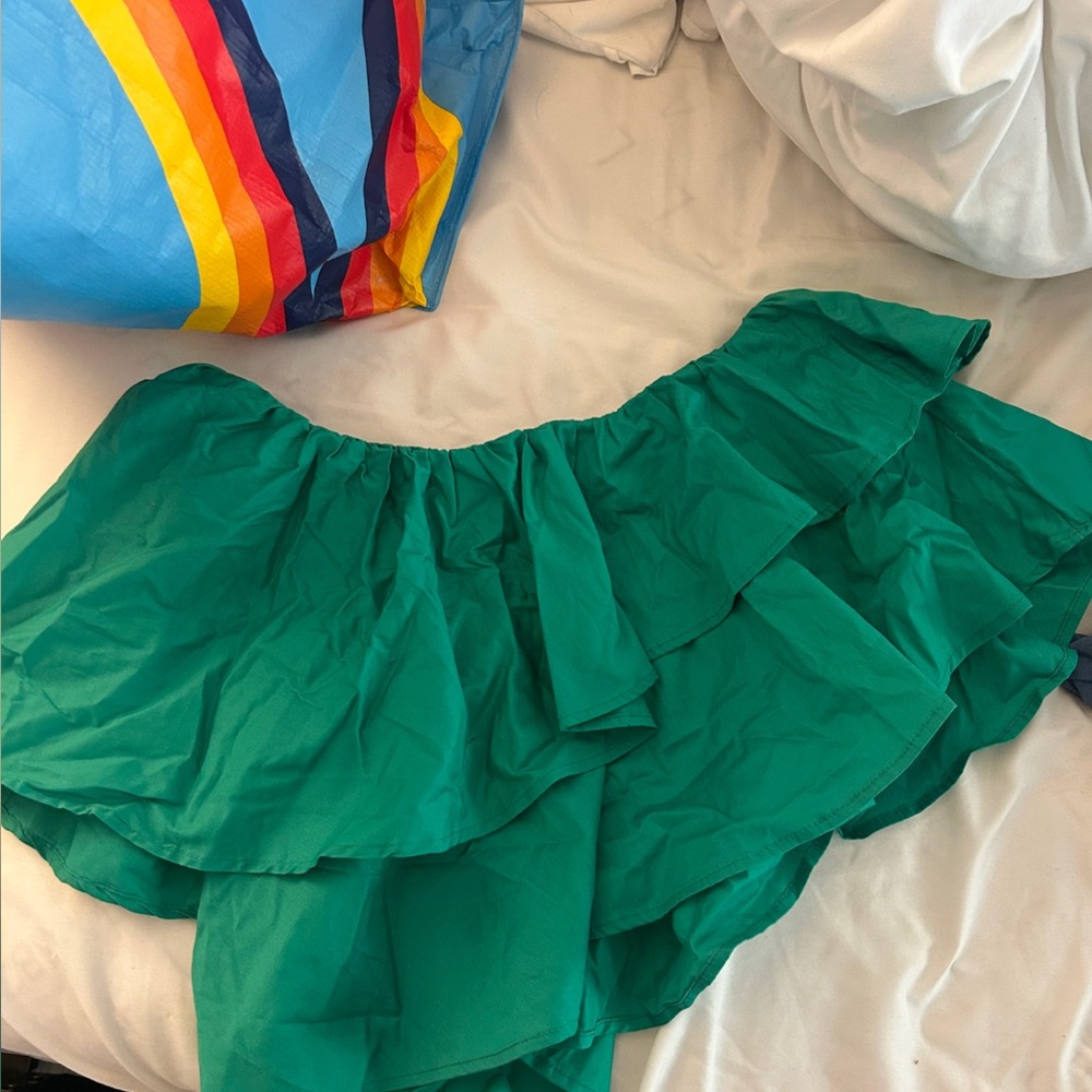 Green Ruffled Women's Top
